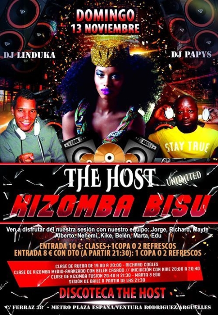 The Host Kizomba Bisú - Domingo 13 de Noviembre