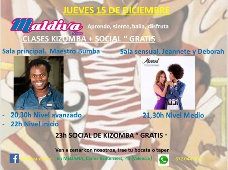 Clases de kizomba + social " Gratis "