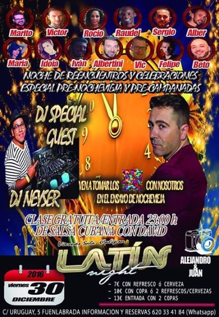 Ultima Latin Night 2016 Sala Calipso 30/12/2016
