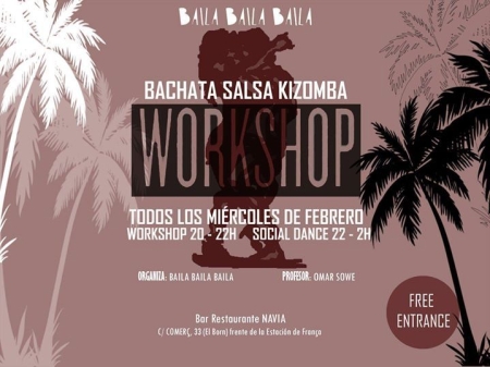 Workshop and party for FREE Bachata and Kizomba in the Bar restaurante Navia