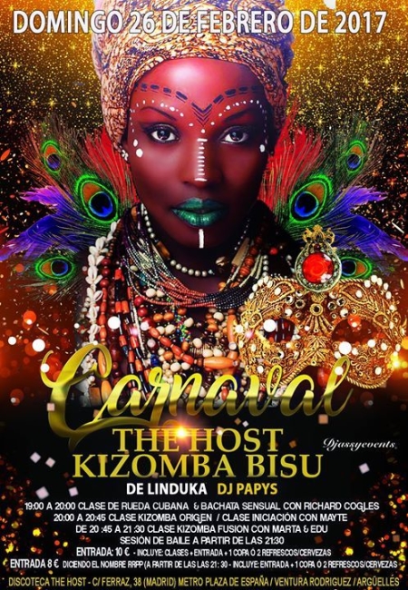 Carnaval en The Host Kizomba Bisú - Domingo 26 de febrero de 2017