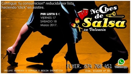 Salsa night, with consumption* reduced for list, 5 €