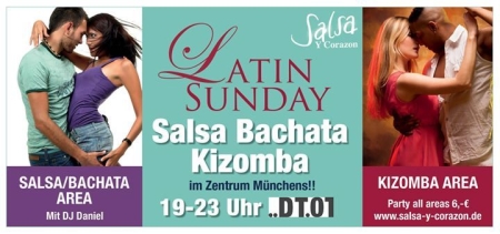 Latin Sunday - mit DJ Frank und kostenlosem Kizomba Kurs um 19 h