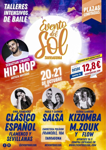 Evento del Sol - Fin de semana Intensivo en Tarragona - Salsa, Kizomba, Zouk, Flamenco y Sevillanas