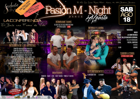 Pasión M Night - Talleres + Fiesta el 18 Agosto en Barcelona