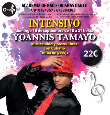 Workshops with Yoannis Tamayo in Orishas Dance Madrid