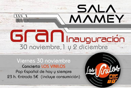 Ticket for concert "Los Vinilos". Friday 30/11/18