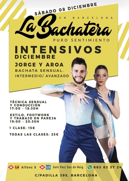 (CANCELLED) Bachata workshop with Jorge and Aroa in Barcelona - December 8th 2018