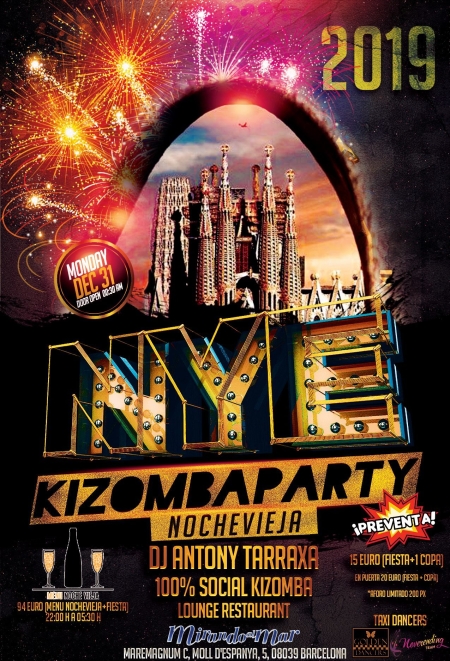 (CANCELADO) Kizomba Barcelona Nochevieja New Year's Eve 2018/9