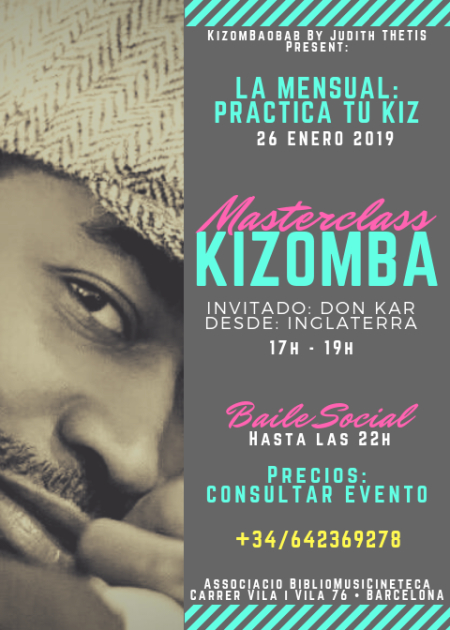 MASTERCLASS • KIZOMBA • con DON KAR desde INGLATERRA - 26 ENE 2019