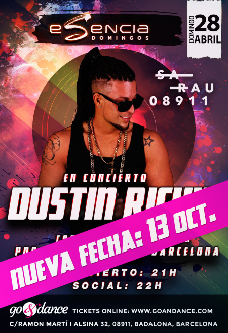 (CANCELED) Dustin Richie en Concierto -13 de Octubre Barcelona