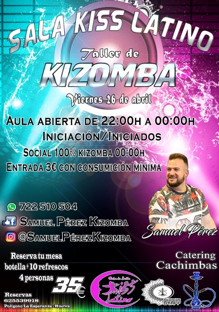 Party 100% Kizomba en Sala Kiss Latino (Huelva)