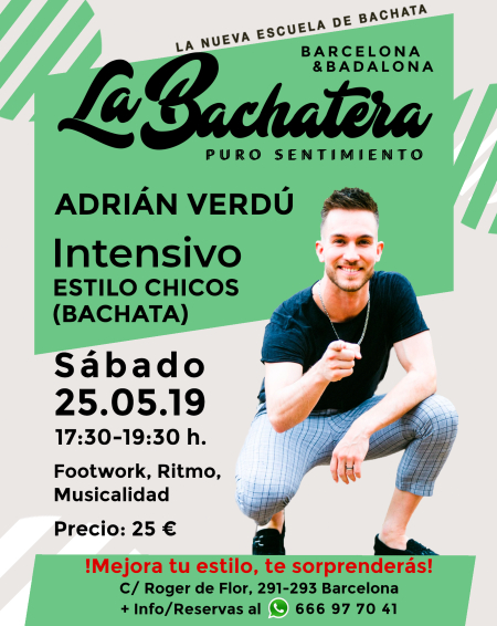 Intensivo Estilo Chicos Adrián Verdú en La Bachatera (Barcelona)