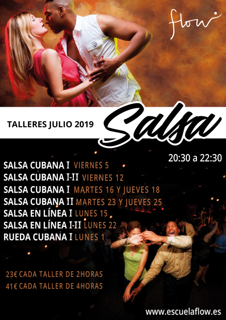 Talleres de Salsa Cubana en Flow Madrid - Julio 2019