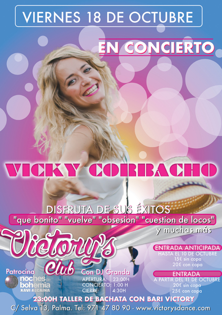 (CANCELADO) Concierto Vicky Corbacho en Mallorca - Viernes 18 Octubre 2019