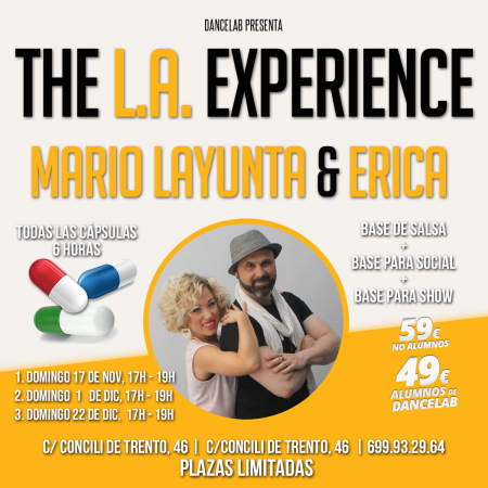 Cápsula Salsa "The LA Experience" en DanceLab - Domingo 1 y 22 Diciembre 2019