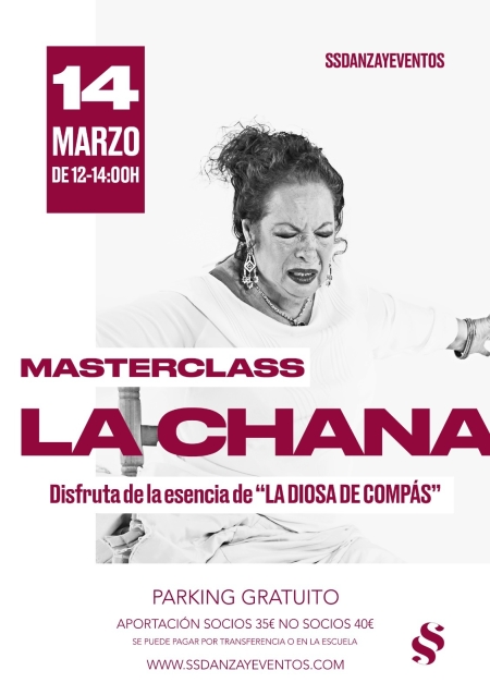 Masterclass de Flamenco con "LA CHANA" en Mataró - 14 Marzo 2020