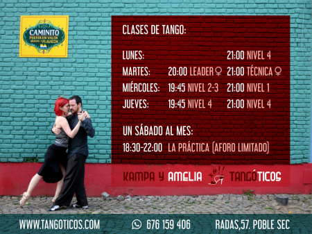 Clases de Tango Presenciales en Barcelona - Septiembre 2020