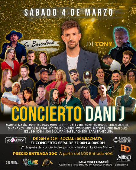 Dani J en concierto Barcelona - Sábado 4 Marzo 2023