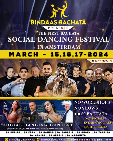 BINDAAS - 𝑩𝒂𝒄𝒉𝒂𝒕𝒂 𝑺𝒆𝒏𝒔𝒖𝒂𝒍 - The First Bachata Social Dancing Festival in Amsterdam