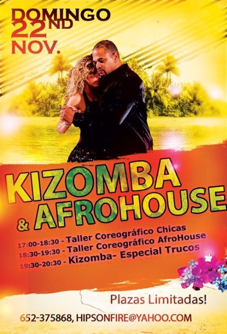 Taller COREOGRÁFICO de GINGA & Afro-House y ademas Taller Kizomba Trucos - Domingo 22 de Nov.