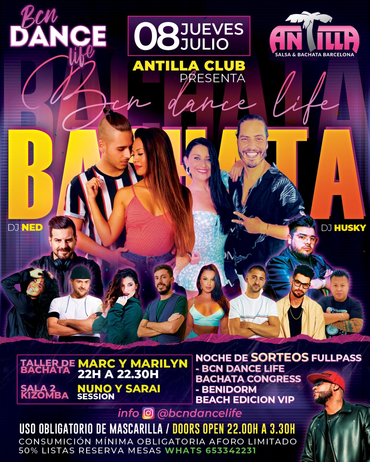 Jueves 8 Julio - Bachata Night en Antilla Barcelona