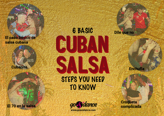 infographic 6 basic steps cuban salsa 